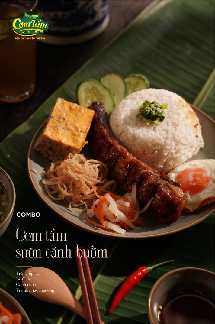 Combo cơm tấm sườn cánh buồm